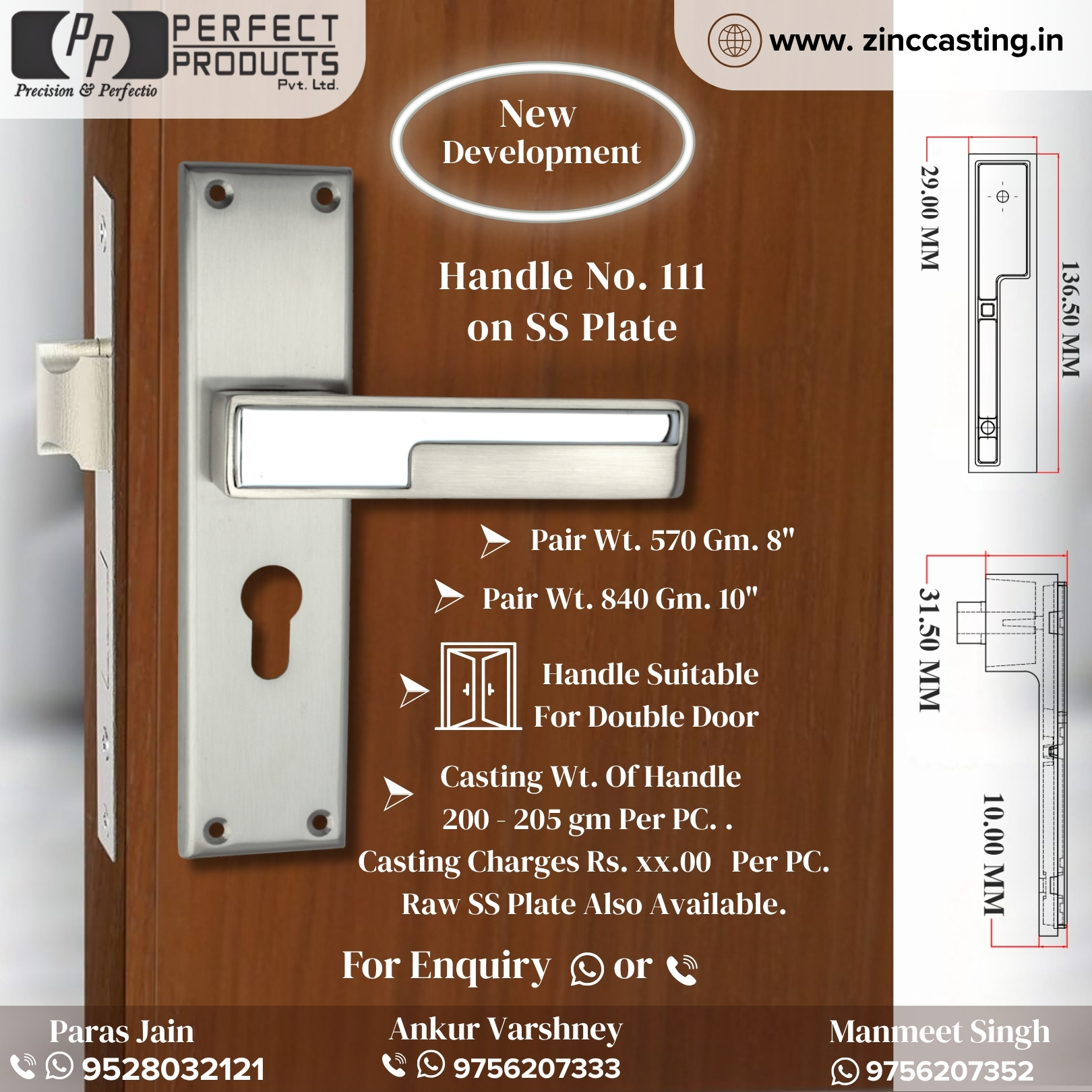 Georgia Mortise Lockset – Main Door Lock Handle Set | 7″ Plate, Key and Knob Cylinder Lock (60mm) | Mortise Lockset Main Door and Doors 3 Keys, Antique - Image 5