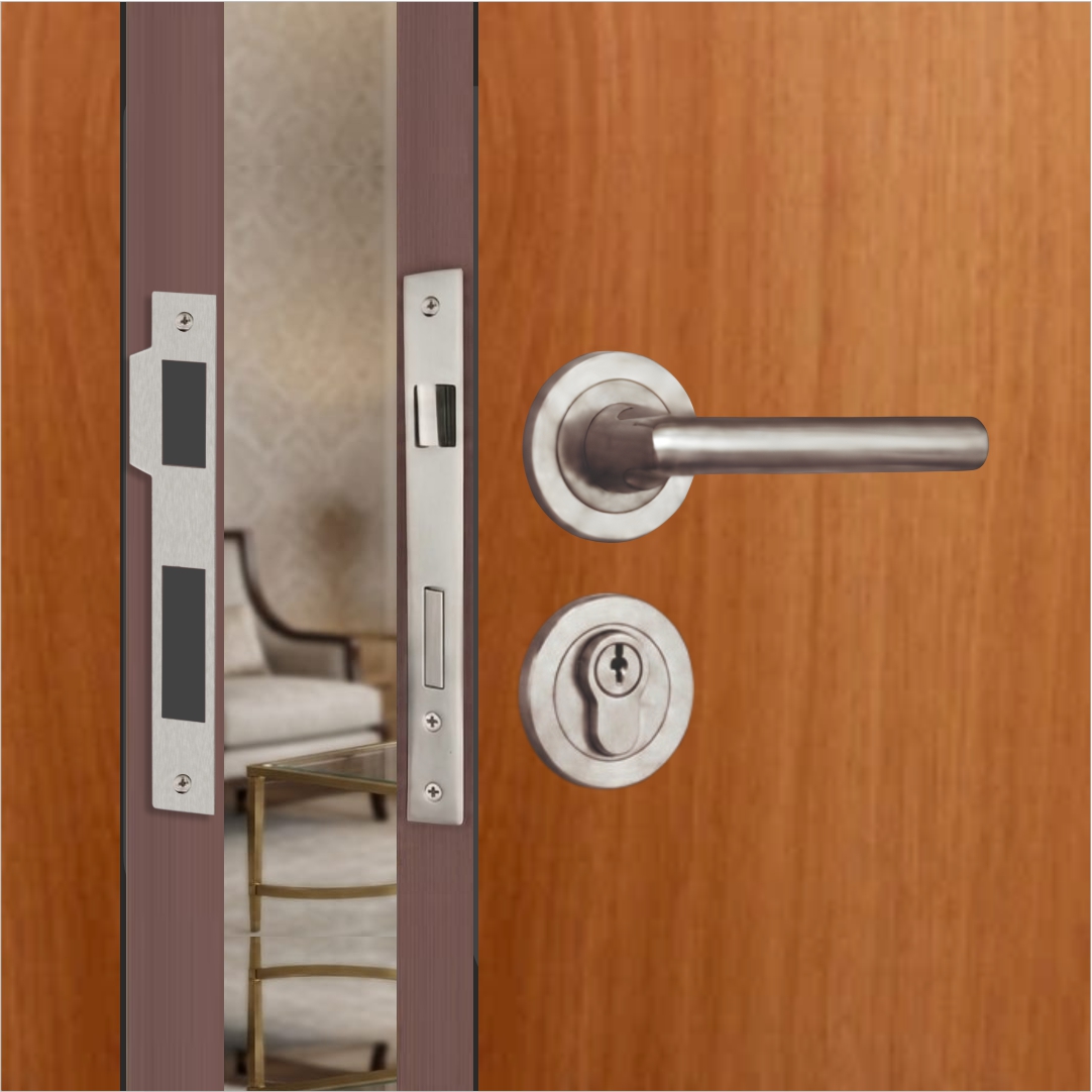 Mortise Lockset Model No. 1159 – Main Door Lock Handle Set | 8"/10″ Plate, Key and Knob Cylinder Lock (60mm) | Mortise Lockset Main Door and Doors 3 Keys, Antique - Image 5